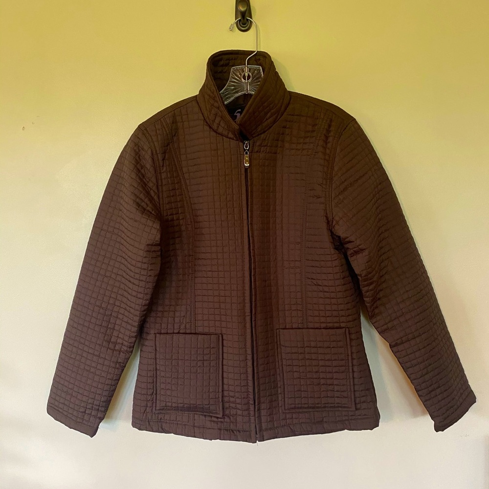 NWOT QUILTED BROWN LIGHTWEIGHT JACKET SZ S/M!